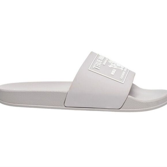 True Religion Kendrick Logo Slide Sandals- Light Grey - Picture 2 of 10